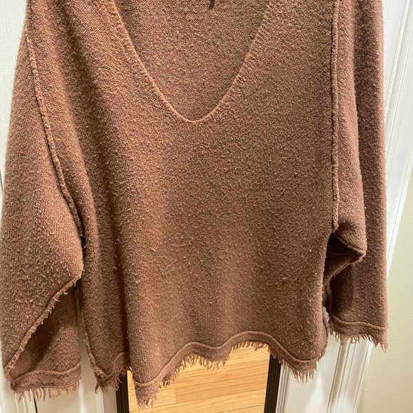 Free People Fringe Brown Sweater - Picture 2 of 3